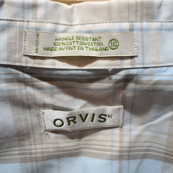 Orvis Light Blue Plaid Womans Blouse size 16 - Picture 5 of 5